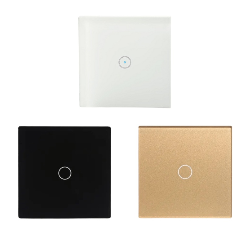Smart Wi-Fi Touch 1-Gang Light Switch  Voice-Controlled & App-Enabled (White, Black & Gold)