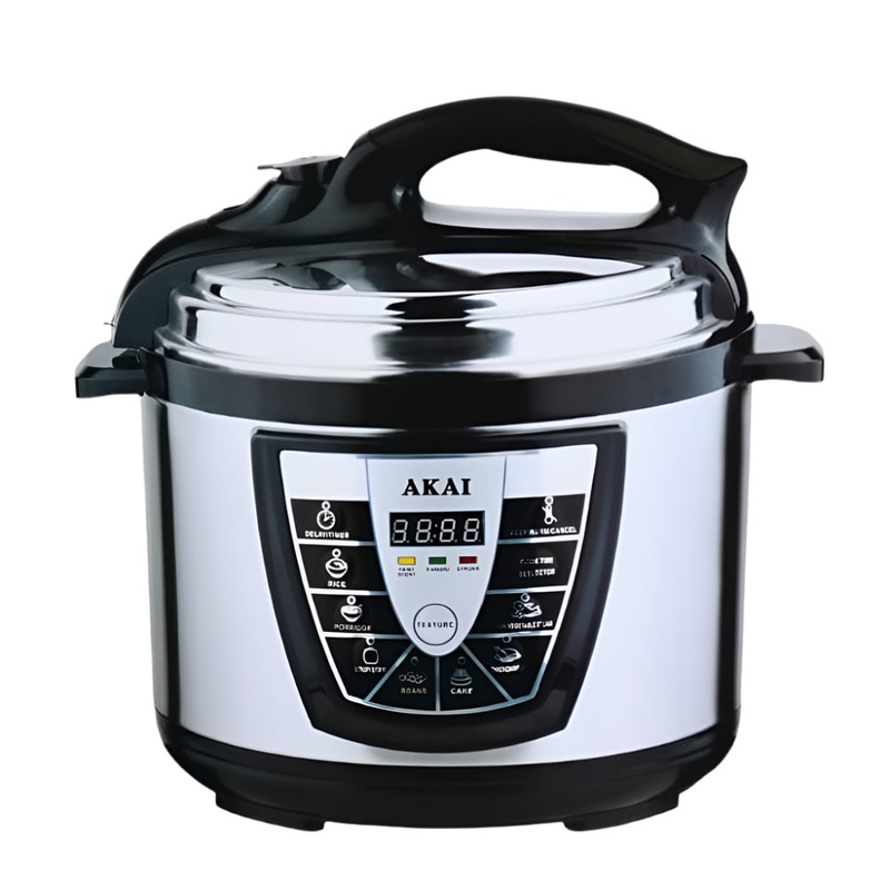 Akai 6L Stainless Steel Pressure Cooker 1000W – PCK001A-D60