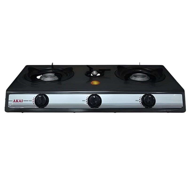 Akai Auto-Ignition 3 Burner Table Top Gas Cooker – GC019A8302