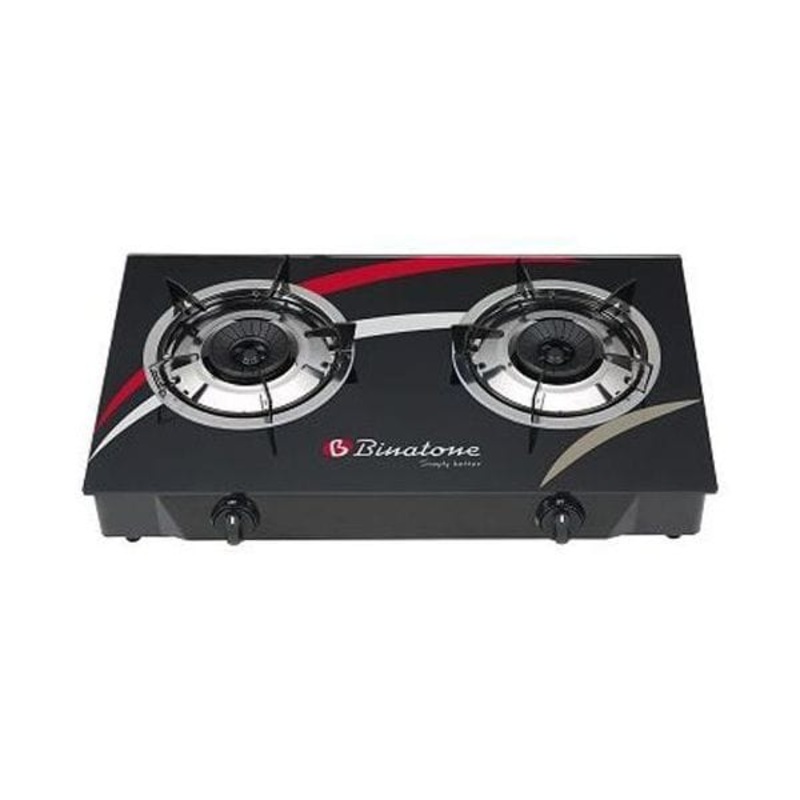 Binatone 2 Burner Glass Table Top Gas Cooker – GGC-002