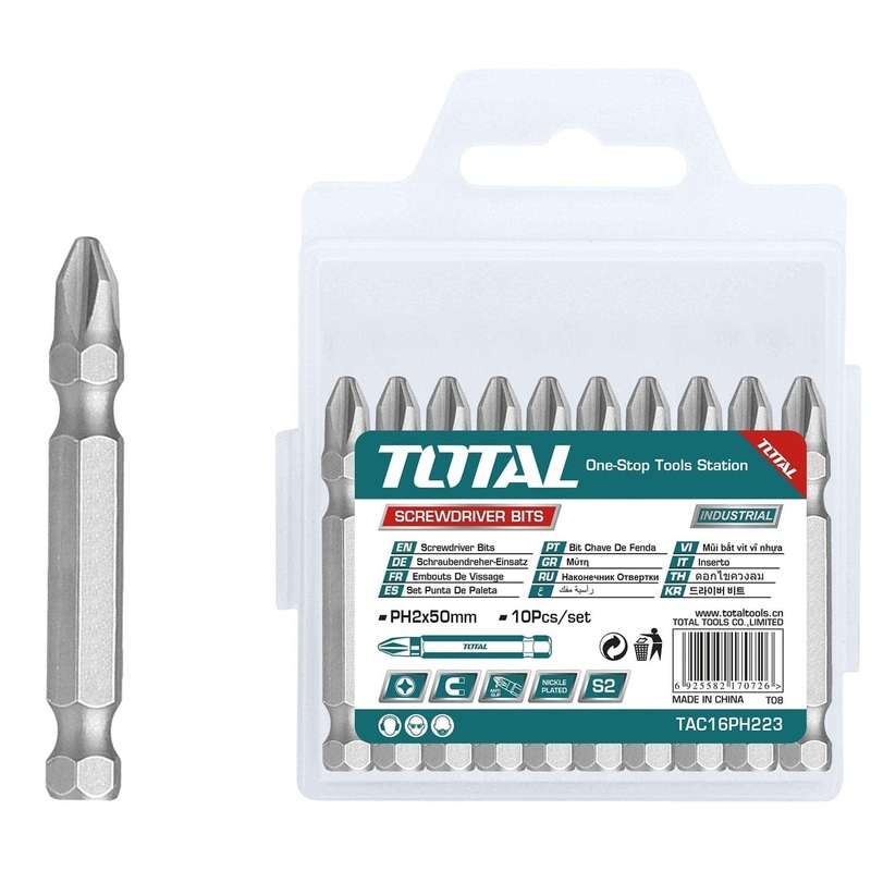 Total 10 Pieces Magnetic Screwdriver Bit PH2 50mm – TAC16PH223