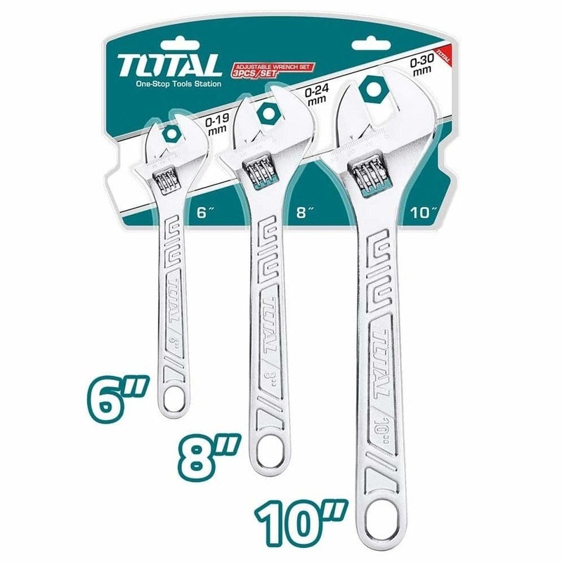 Total 3 Pieces Adjustable Wrench – THTK1013