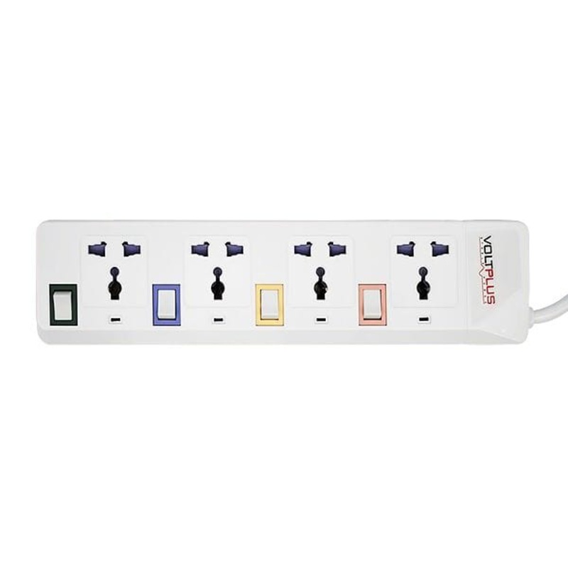 Voltplus 4-Way Extension Socket 2M with Switches