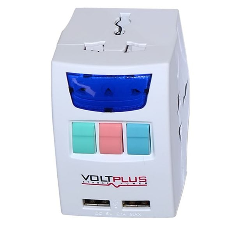 Voltplus Universal Adapter with BS Plug with USB Slots – VP-UA134