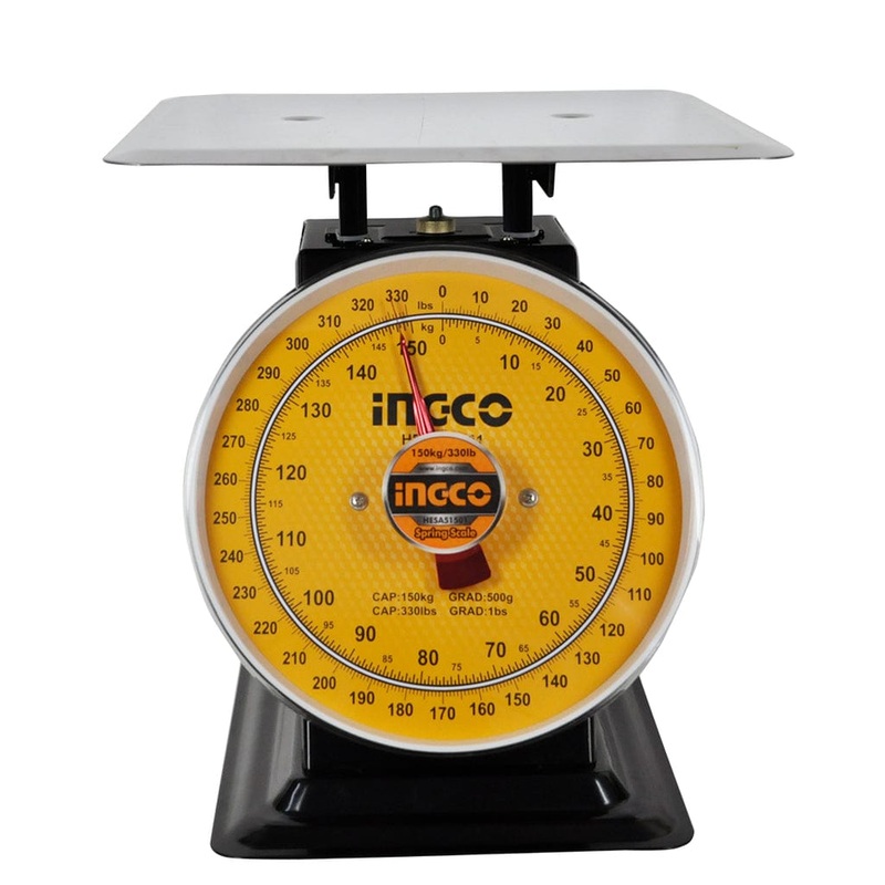 Ingco 150KG Spring Weighing Scale with Stainless Steel Bowl  HESA51501