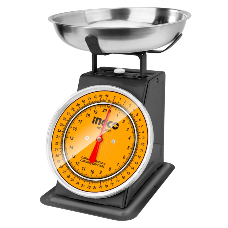 Ingco 20KG Spring Weighing Scale with Stainless Steel Bowl  HESA3203