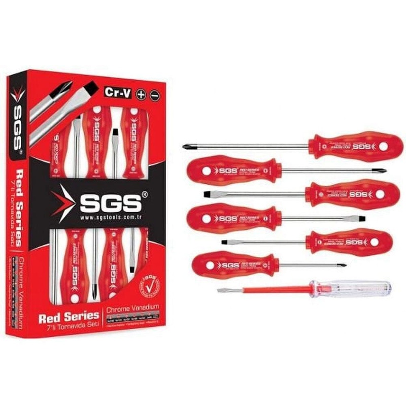 SGS 7 Pieces Screwdriver Set Red Series – SGS1040