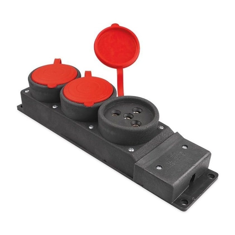 SGS Rubber Three Phase Triple Socket 25A – SGS3509