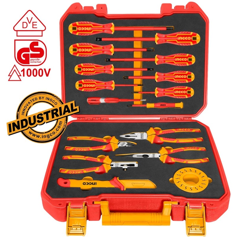 Ingco 16-Piece 1000V Insulated Hand Tools Set  VDE/GS Certified  HKITH1601