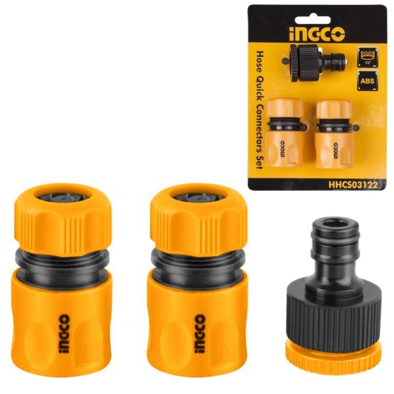 Ingco 3-Piece 1/2 Hose Quick Connectors Set with Tap Adaptor  HHCS03122