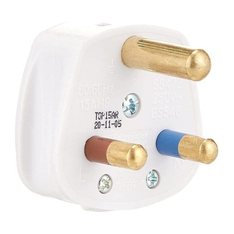 Schneider 3 Pin Rounded 15AMPS Plug top