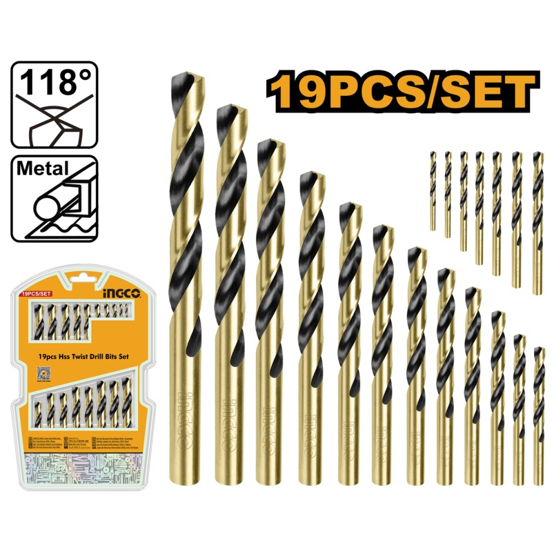 Ingco 19-Piece HSS Twist Drill Bits Set  AKDB9190