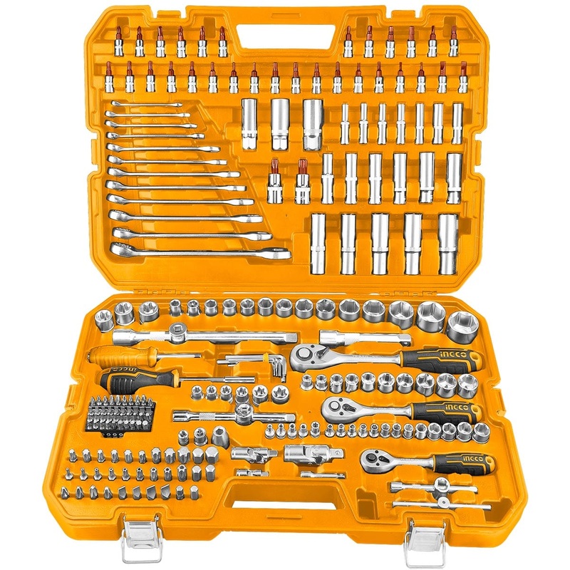 Ingco 216-Piece Combination Tools Set with Ratchet Wrenches & Sockets  HKTHP22161