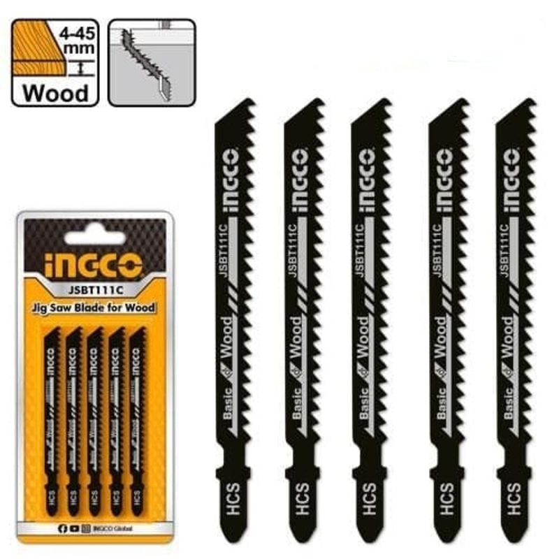 Ingco 5-Pieces Jigsaw Blade for Wood – JSBT111C
