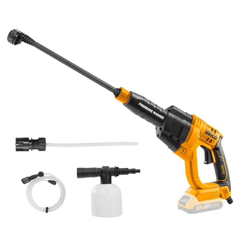 Ingco 20V Li-ion Cordless High Pressure Washer with 24.8 Bar Pressure – CPWLI2008