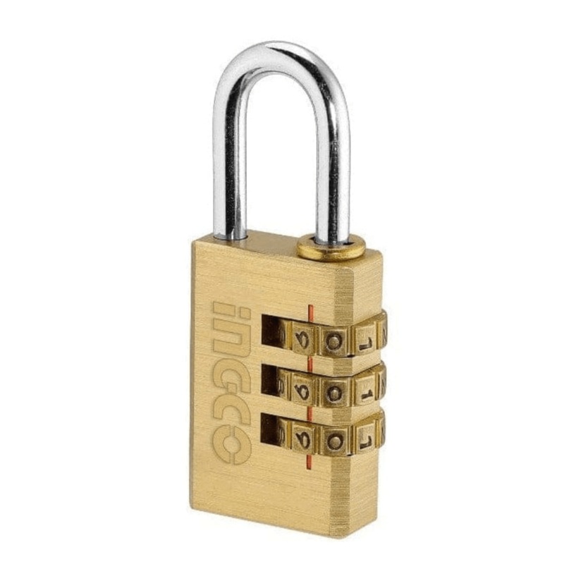Ingco 3-Digit Brass Combination Padlock – DBCK0303