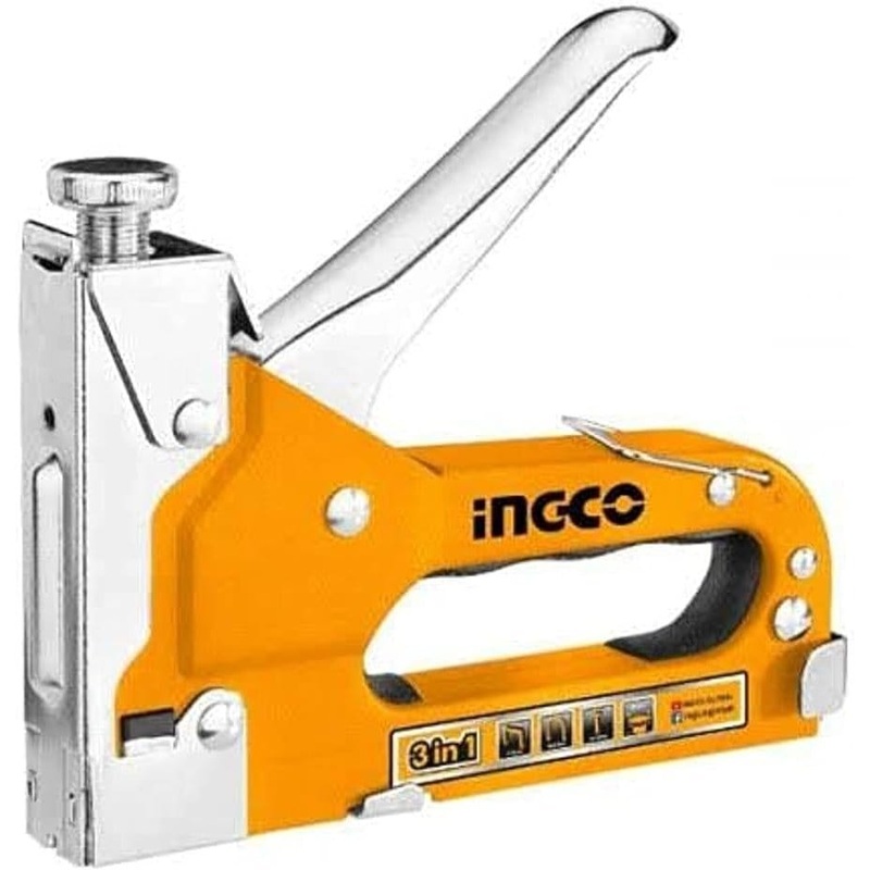Ingco 3-in-1 Heavy-Duty Staple Gun with Adjustable Force  HSG1405