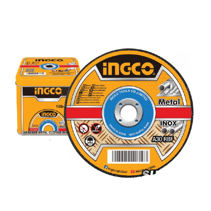 Ingco 100-Pieces Abrasive INOX – Metal Cutting Disc 115 x 1.2mm Set – MCD10115100