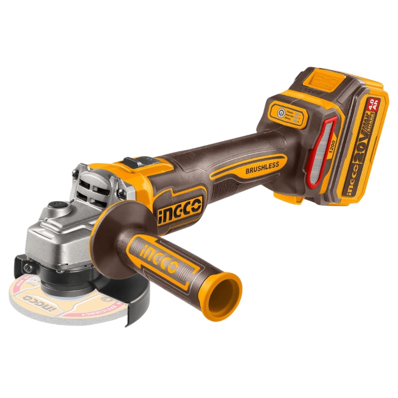 Ingco 115mm Brushless Lithium-Ion Cordless Angle Grinder 20V – CAGLI2211531
