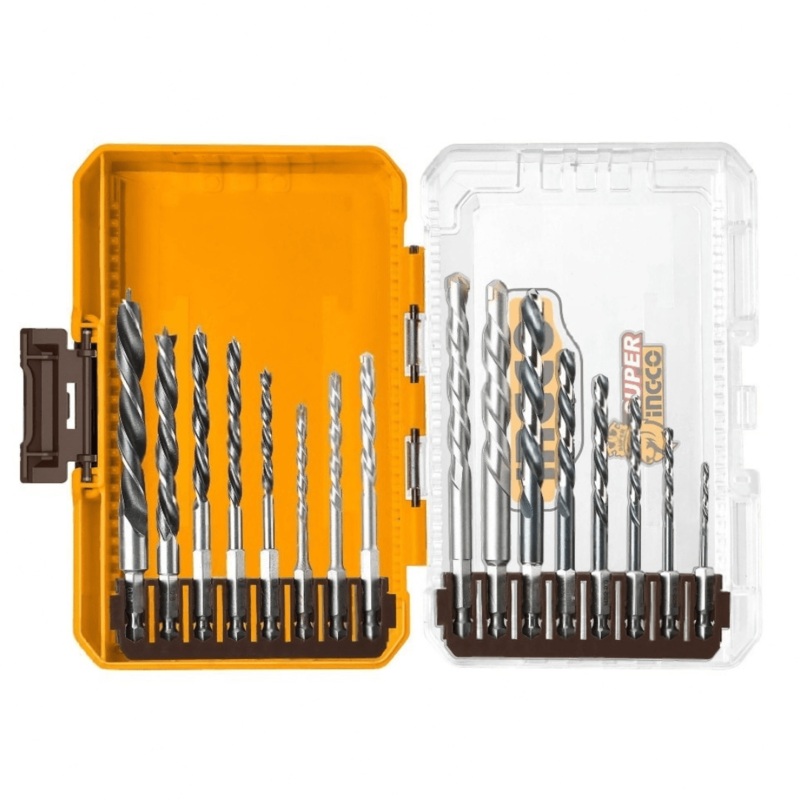 Ingco 16-Piece Drill Bit Set for Metal, Concrete & Wood – AKDL11606