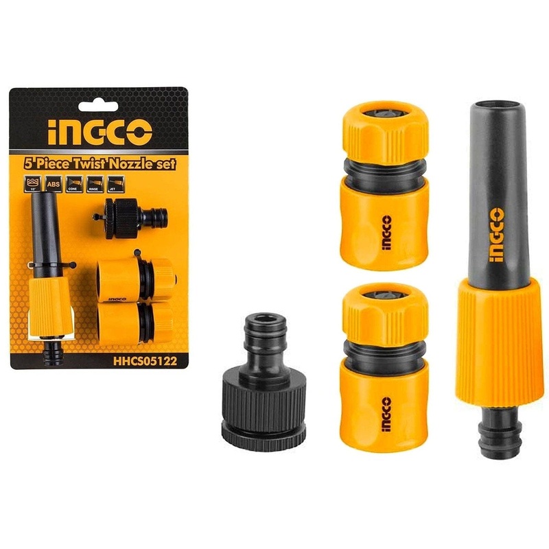 Ingco 5-Piece Twist Nozzle Set with Hose Connectors  HHCS05122