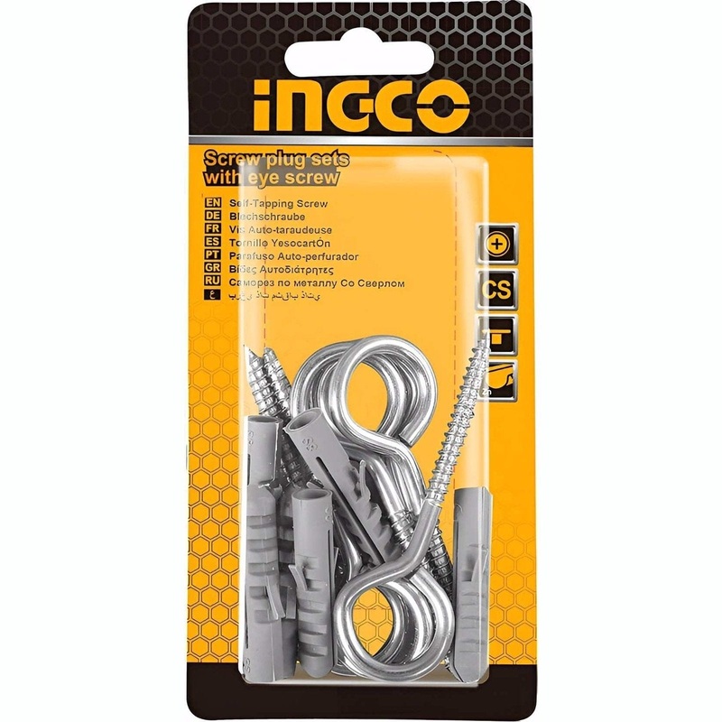 Ingco 6 Pieces Screw Plug Sets With Eye Screw – HWSPK5022