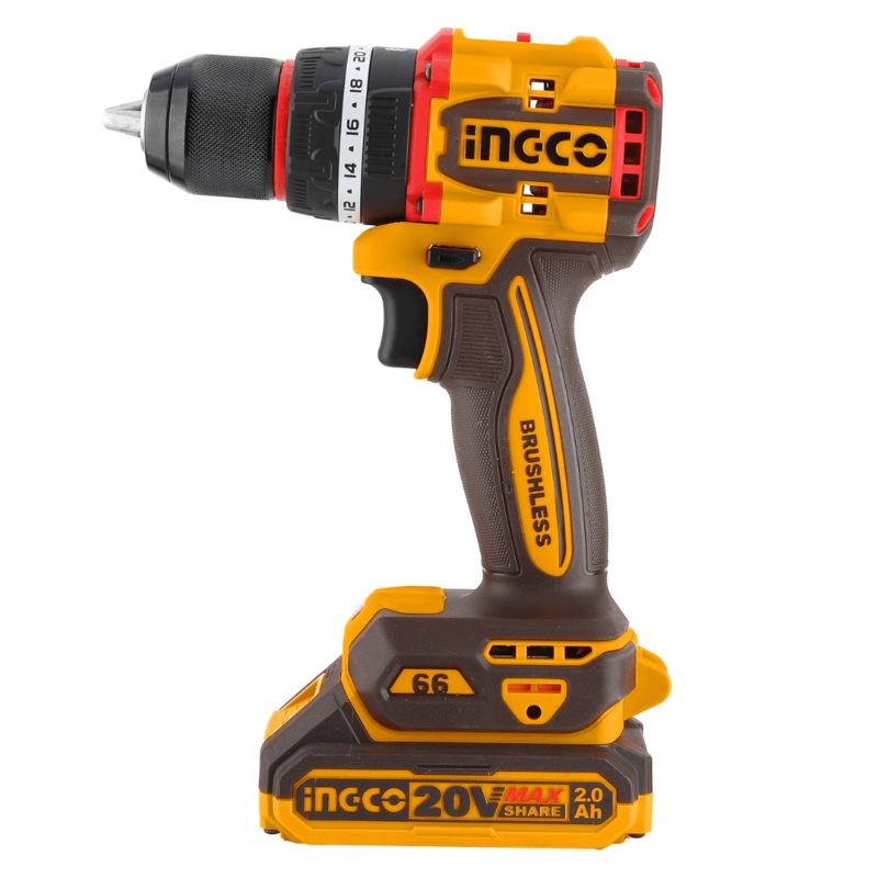 Ingco Lithium-Ion Cordless Brushless Hammer Impact Drill 20V – CIDLI20868