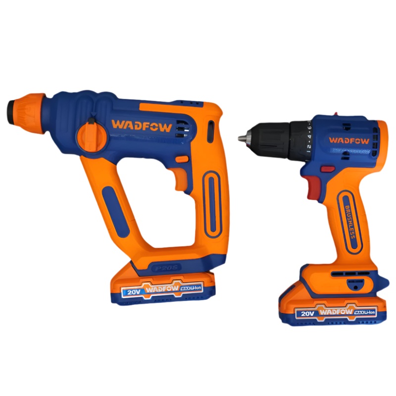 Wadfow Cordless 20V Drill 50Nm + 16mm Rotary Hammer + Two 1.5Ah Battery – WOS240681