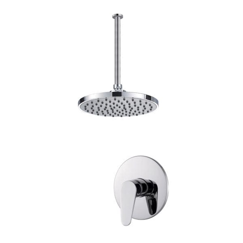 Maxten Chrome Ceiling Mounted Round Single Function Concealed Rain Shower Set – B-9001