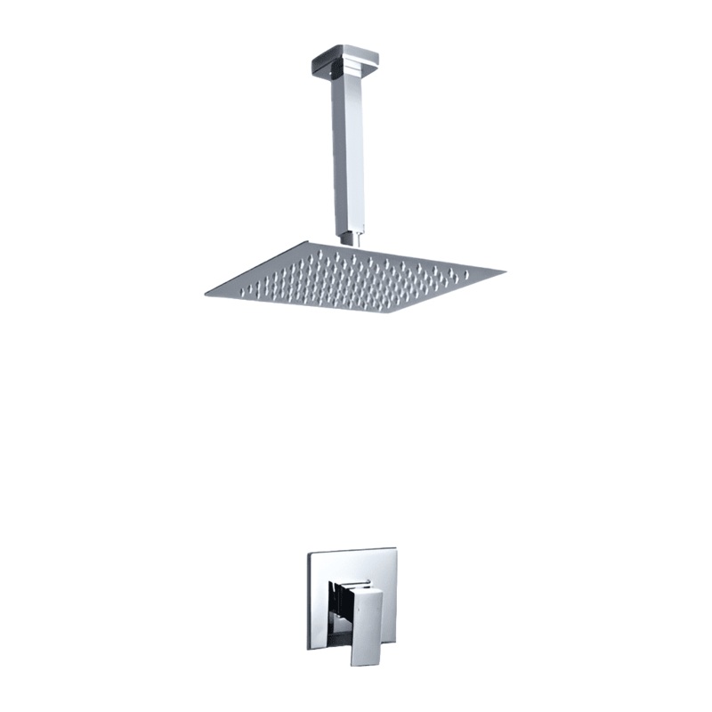 Maxten Chrome Ceiling Mounted Square Single Function Concealed Rain Shower Set – B-9002