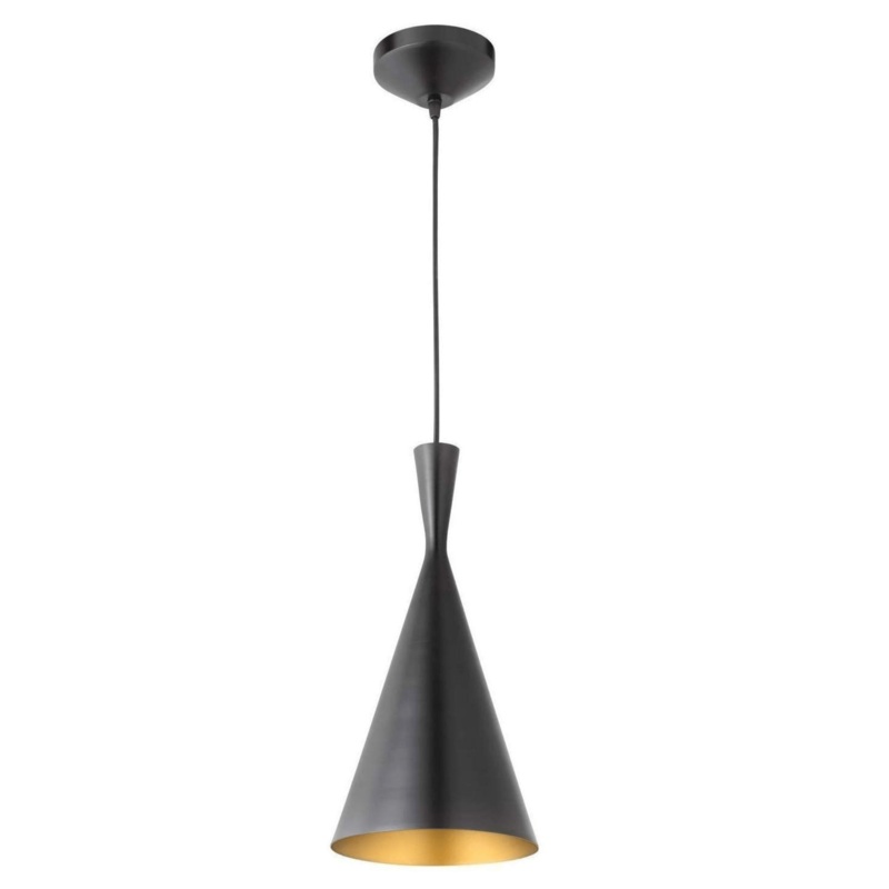 Black 7 Single Head Metal Cone Shade Pendant Ceiling Light Fixture – FHS-03