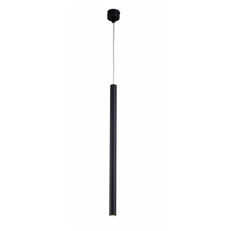 Black Single Head Long Tube Thin Pendant Ceiling Light 5W 4000K – A35