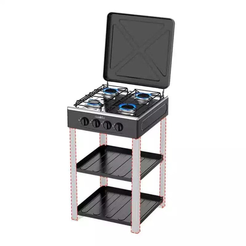 Decakila Four Burner Gas Stove With Shelf – KMGS018B