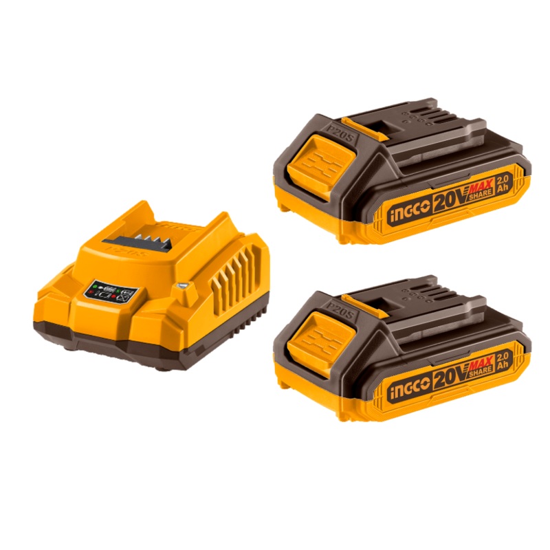 Ingco 20V 2.0Ah Lithium-Ion Battery Pack & Charger Kit  FBCPK1222