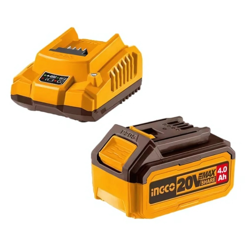 Ingco 20V 4.0Ah Lithium-Ion Battery Pack & Charger Kit  FBCPK1214
