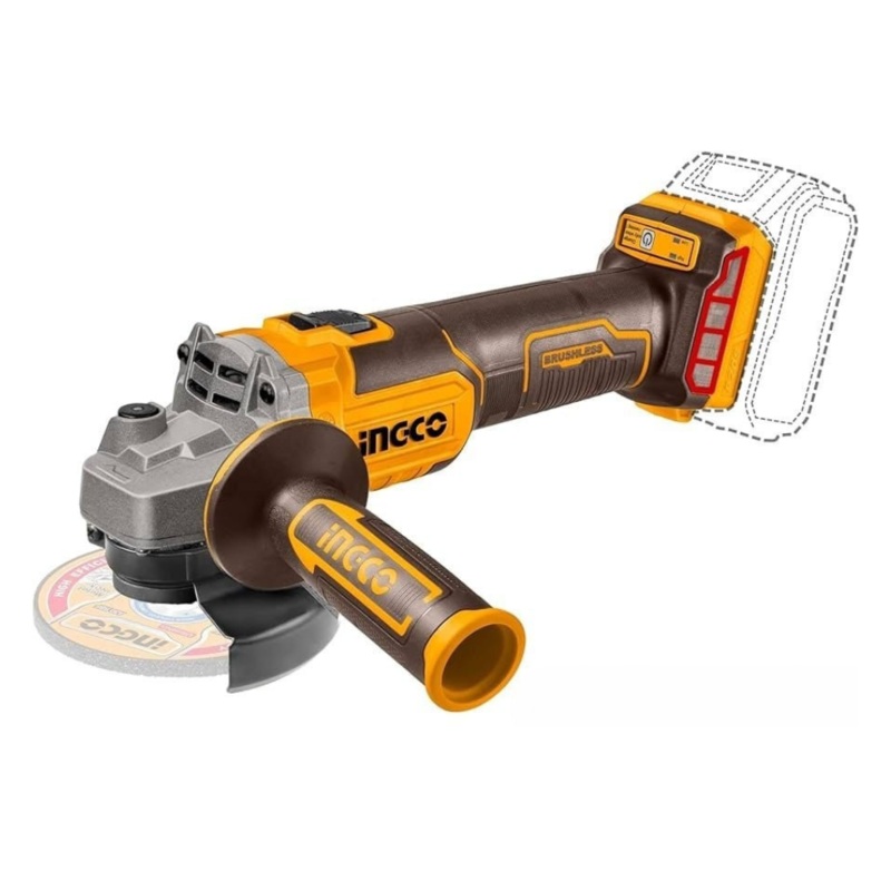Ingco 4.5 Lithium-Ion Cordless Angle Grinder with Brushless Motor  CAGLI211541