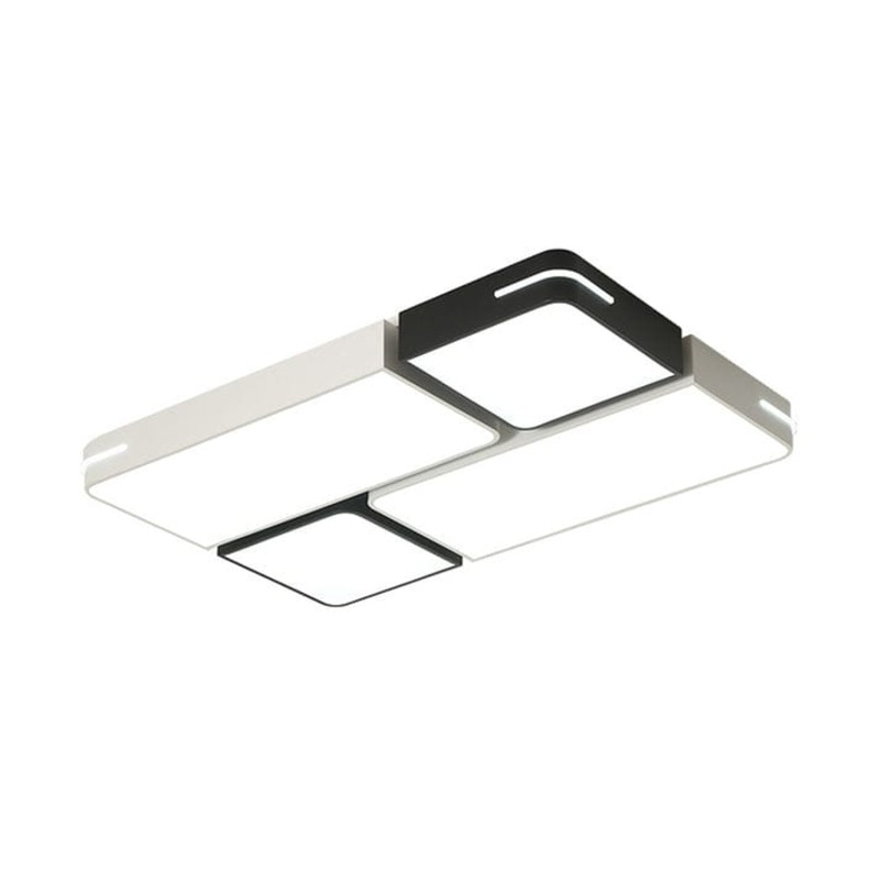 LED Rectangular Acrylic Flush Mount Black-White Ceiling Light – WX-C2