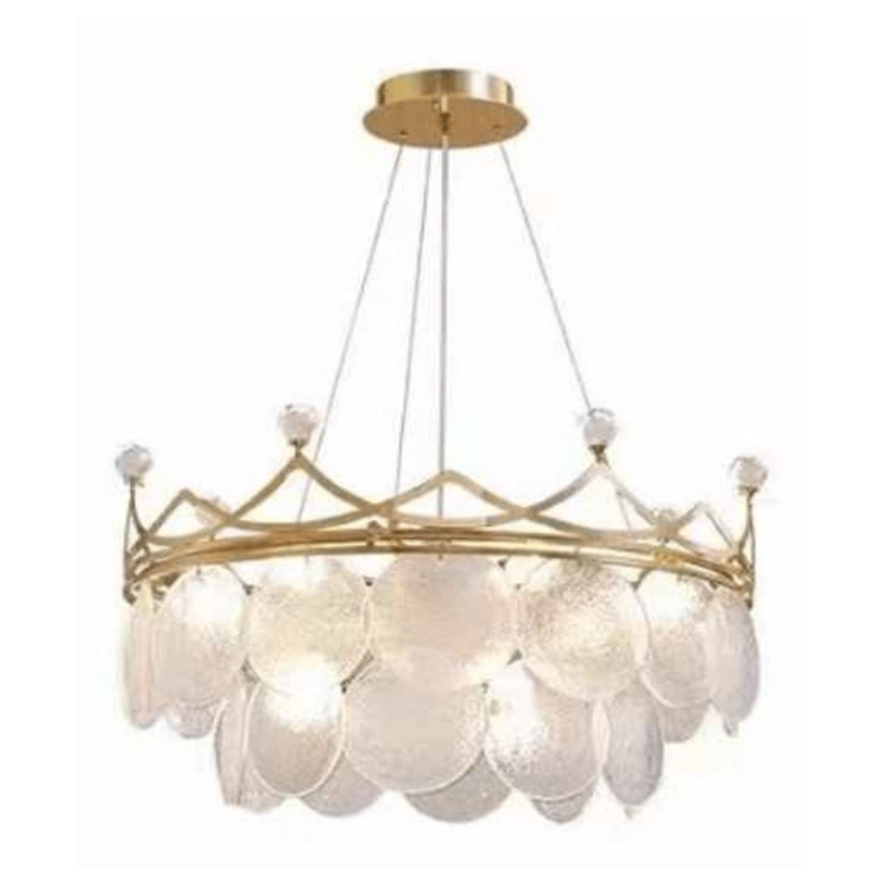 Luxury Modern LED Crystal Crown Glass Pendant Chandelier 60cm – CL-09