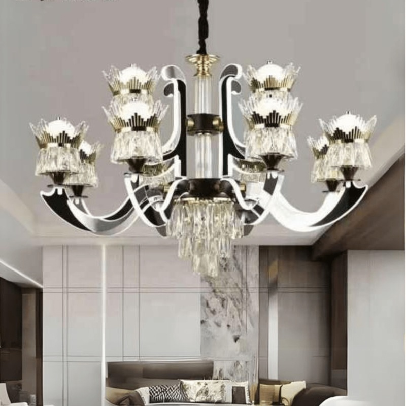 Luxury Modern LED Sputnik Glass Crystal 12 Heads Ceiling Pendant Chandelier – CL-19-12