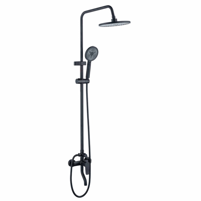 WK Bathroom Black Wall Mounted Three-Function Round Rain Shower Set – K-8832H