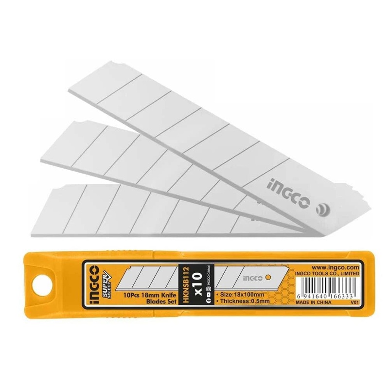 Ingco 10 Pieces 18mm Knife Blades Set  HKNSB112