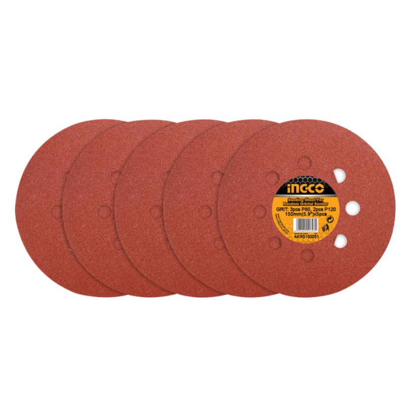 Ingco 5 Pieces Sanding Sheet Set 150mm – AKRS150051