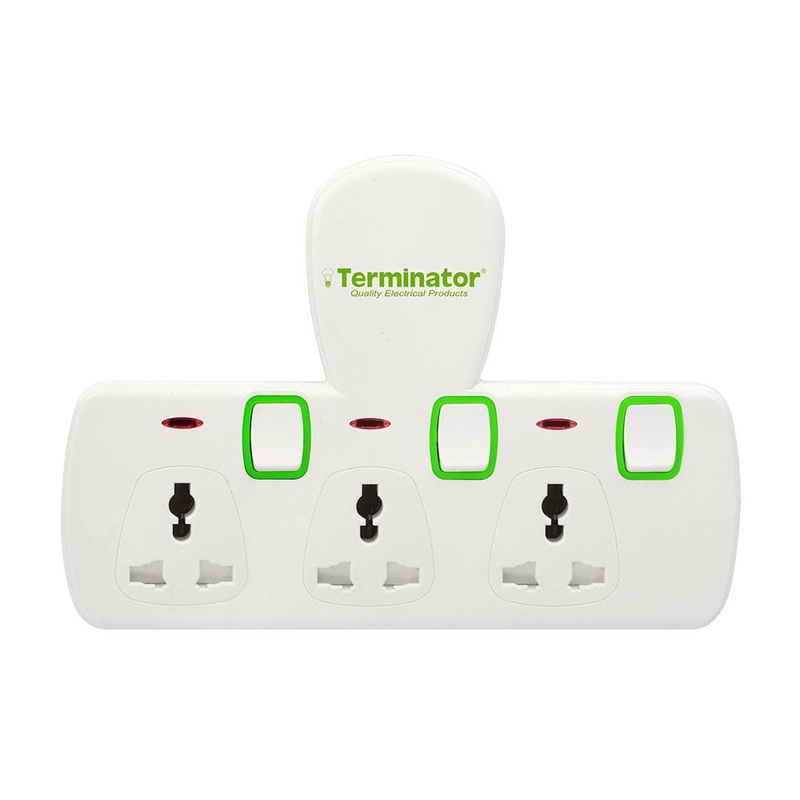 Terminator 3-Way T-Socket Multi Adaptor- TMA 573T