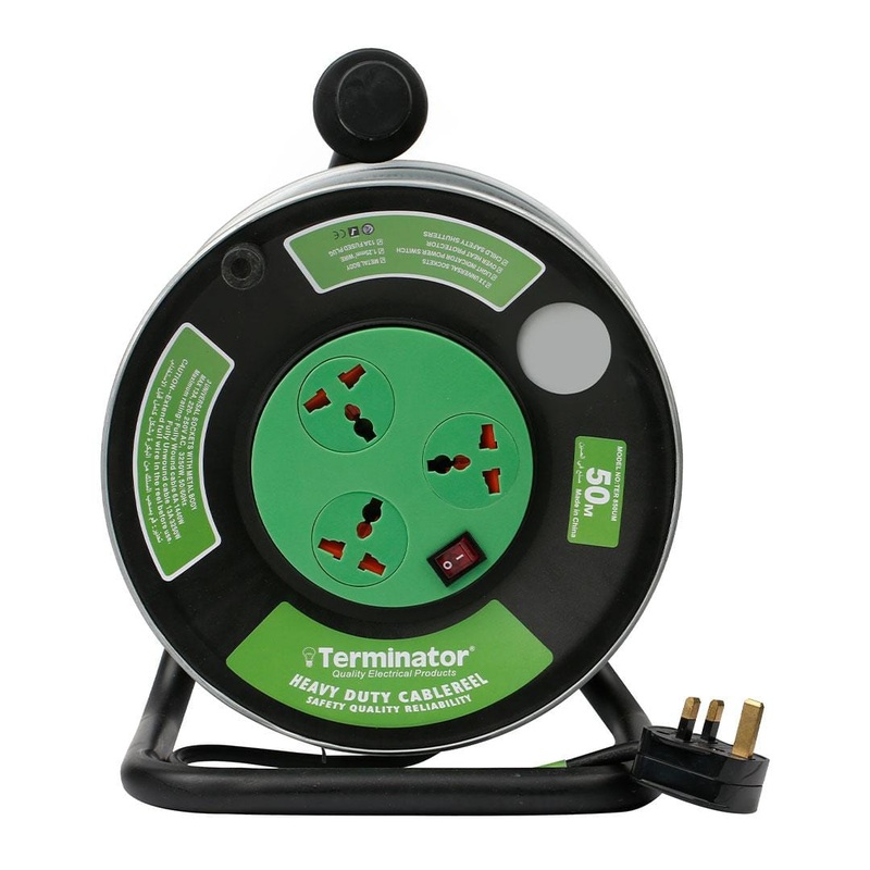 Terminator 3-Way Universal Extension Reel Socket with Lighted Switch 50M – TER 850UM