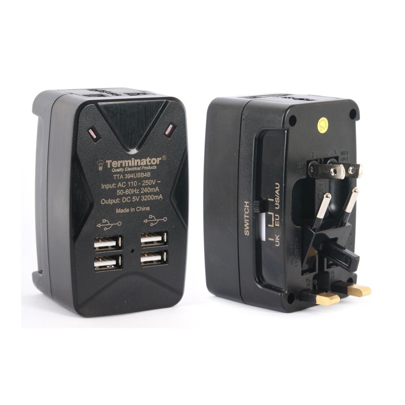 Terminator Universal Multi Adaptor With 4 USB – TTA 394 USB4B