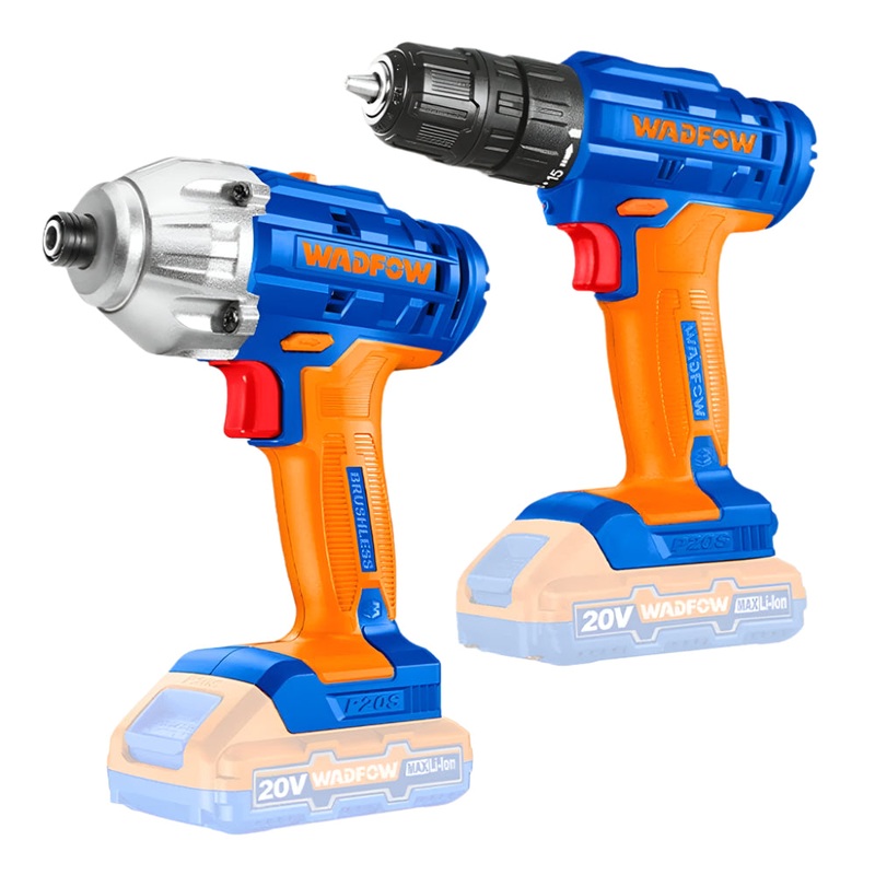 Wadfow 2 Pieces Lithium-Ion Cordless Combo Kit (Drill & Impact Driver)- WCK2016