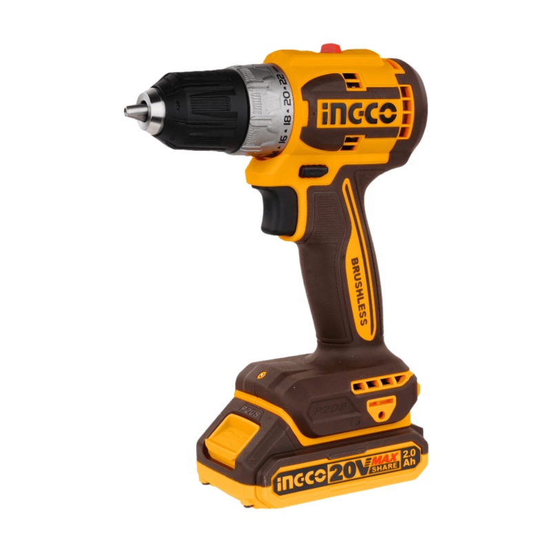 Ingco 20V Lithium-Ion Cordless Drill with 2 Batteries & 47-Piece Accessory Set  CDLI20453