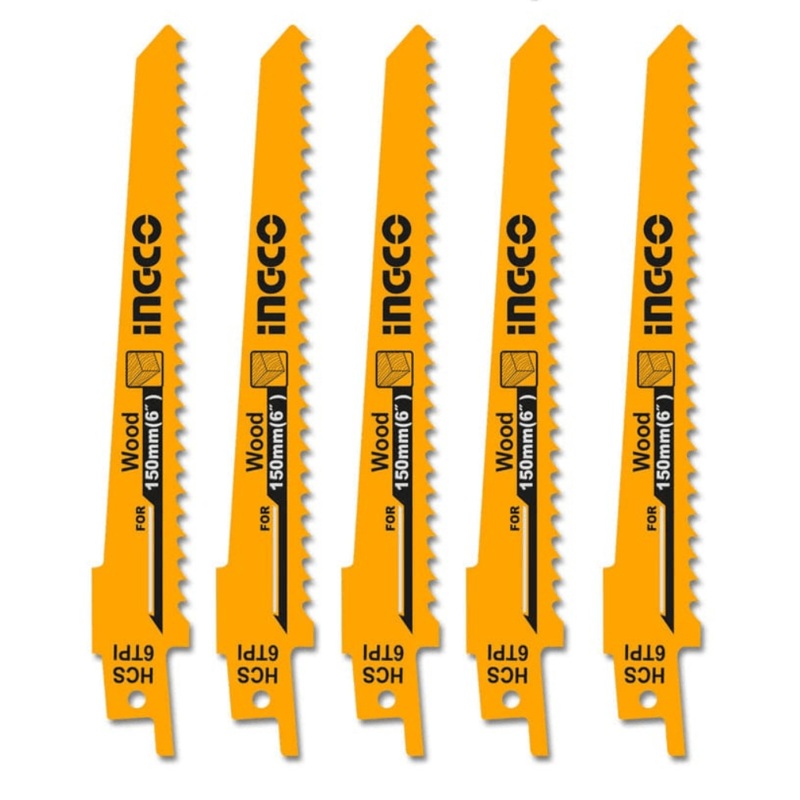 Ingco 5 Pieces Reciprocating Saw Blade For Wood Set – RSB611D