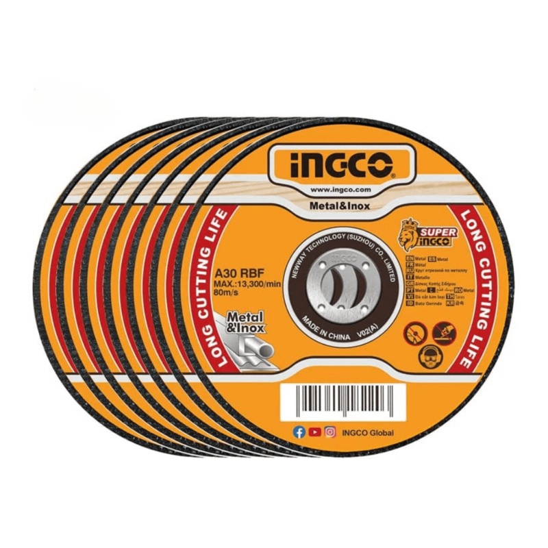 Ingco 50 Pieces Abrasive INOX Metal Cutting Disc 115 x 1.0mm  MCD1011550