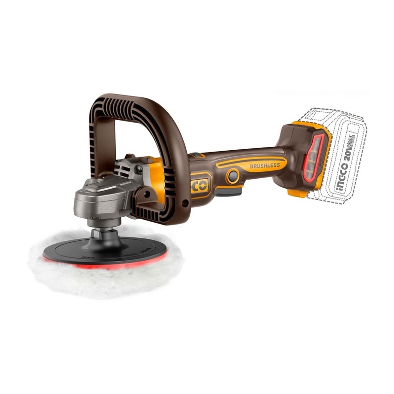 Ingco 7 Lithium-Ion Cordless Angle Polisher 20V with Brushless Motor & 4.0Ah Battery  APLI20181